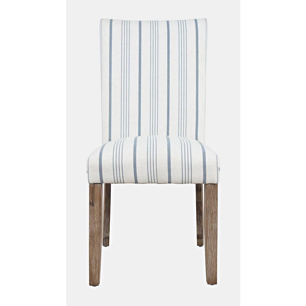 Coastal Wire-Brushed Wood Upholstered Parsons Dining Chair (Set of 2). Picture 1