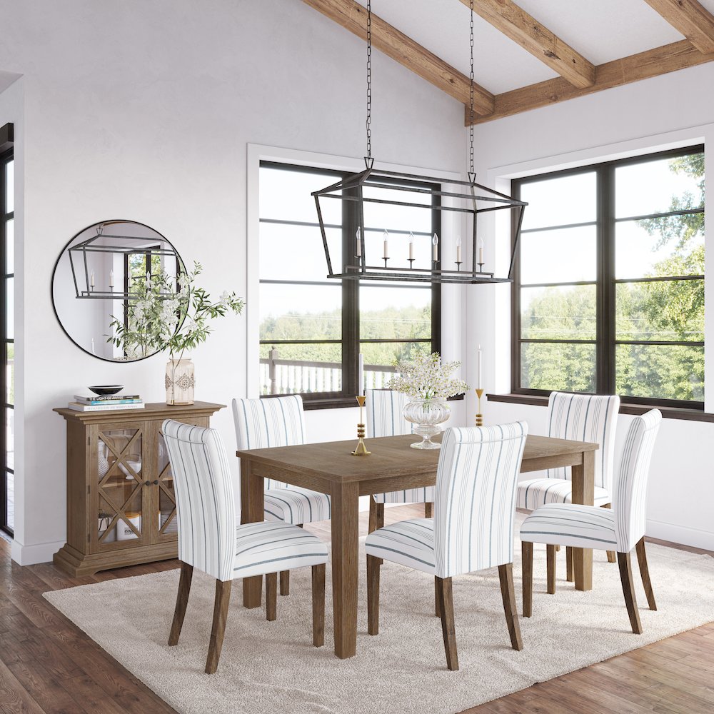 Coastal Wire-Brushed Wood Upholstered Parsons Dining Chair (Set of 2). Picture 14