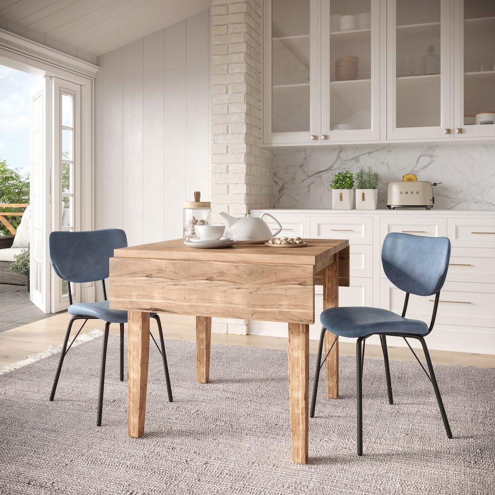 Contemporary Modern Faux Leather Split-Back Upholstered Dining Chair (Set of 2). Picture 8