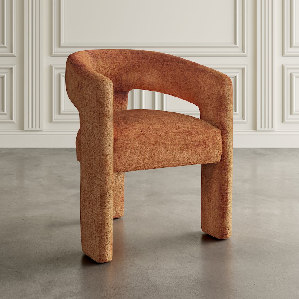 Gwen Modern Luxury Jacquard Fabric Upholstered Sculpture Armchair. Picture 10