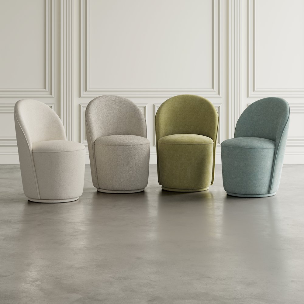 Landon Mid-Century Modern Upholstered Swivel Dining Chair (Set of 2). Picture 9