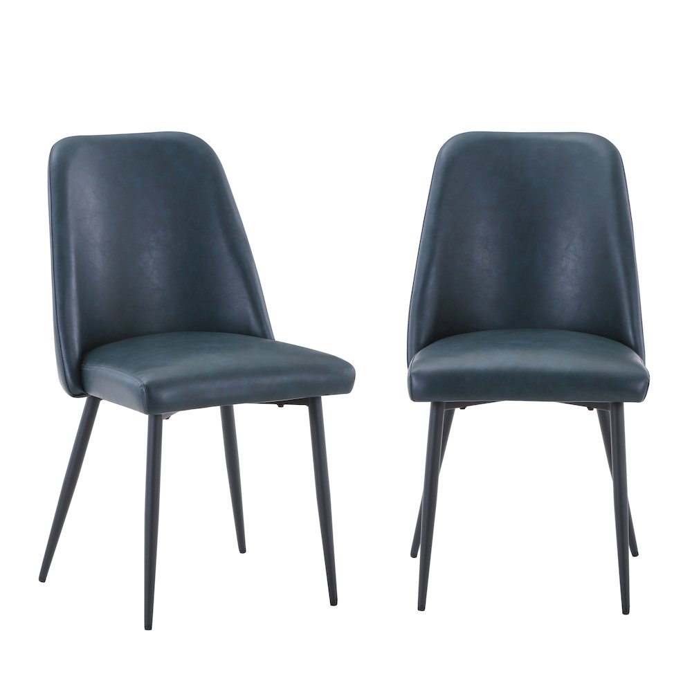 Maddox Mid-Century Modern Faux Leather Upholstered Dining Chair (Set of 2). Picture 5