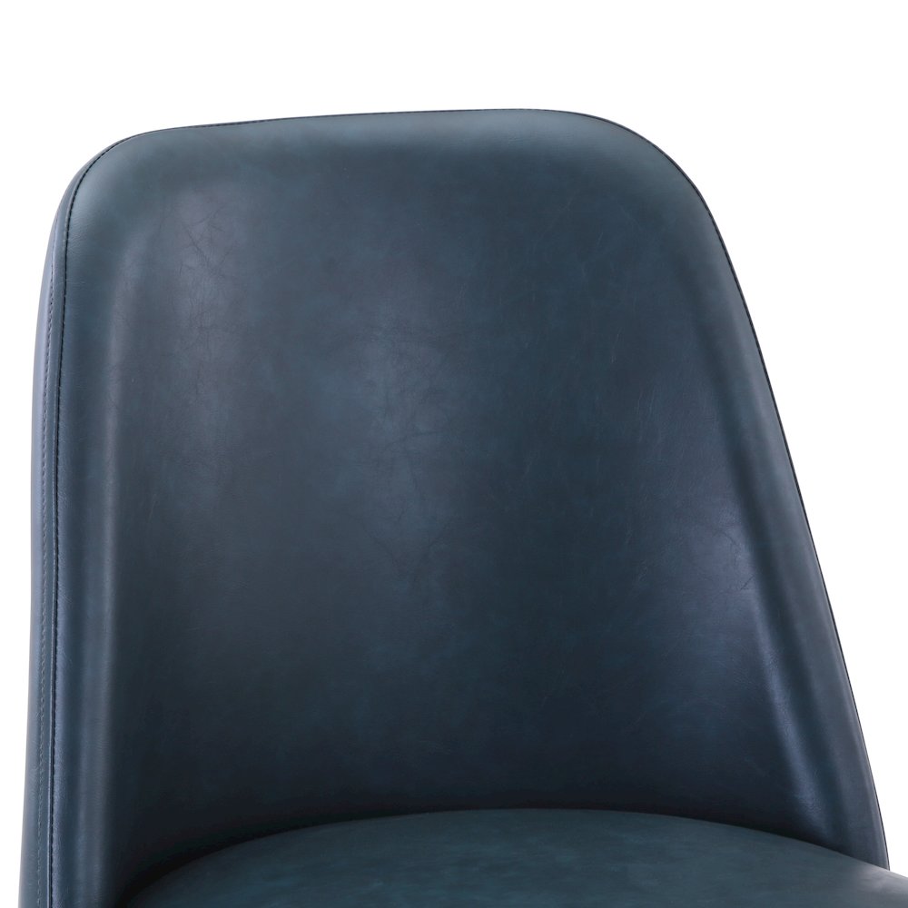 Mid-Century Modern Faux Leather Upholstered Counter Height Barstool (Set of 2). Picture 3