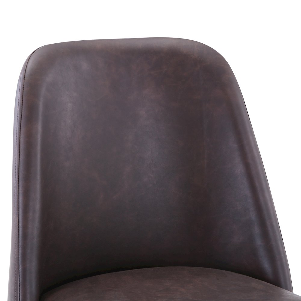 Mid-Century Modern Faux Leather Upholstered Counter Height Barstool (Set of 2). Picture 3