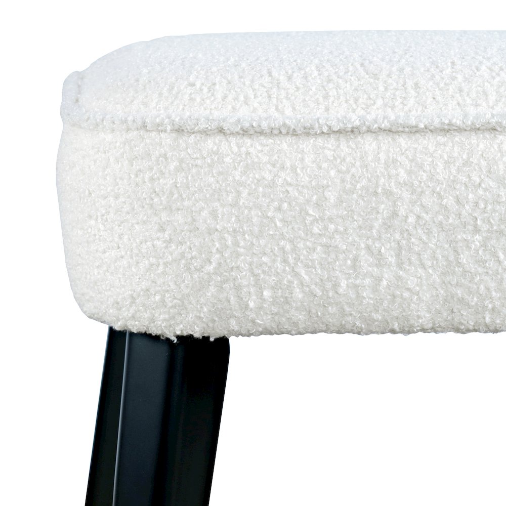 Wes Mid-Century Modern Boucle Upholstery Backless Counter Barstool (Set of 2). Picture 4