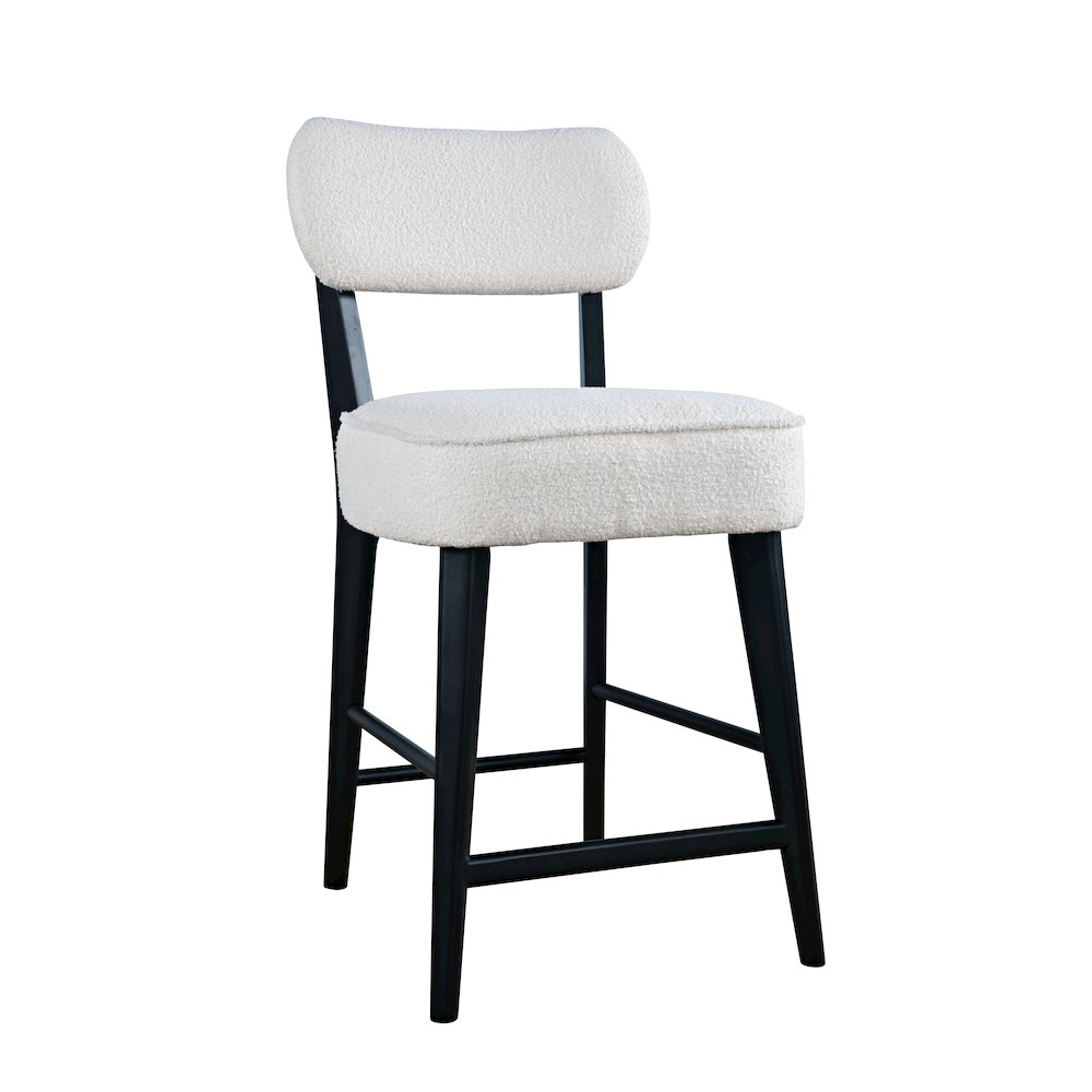 Wes Mid-Century Modern Boucle Upholstery Counter Barstool (Set of 2). Picture 2