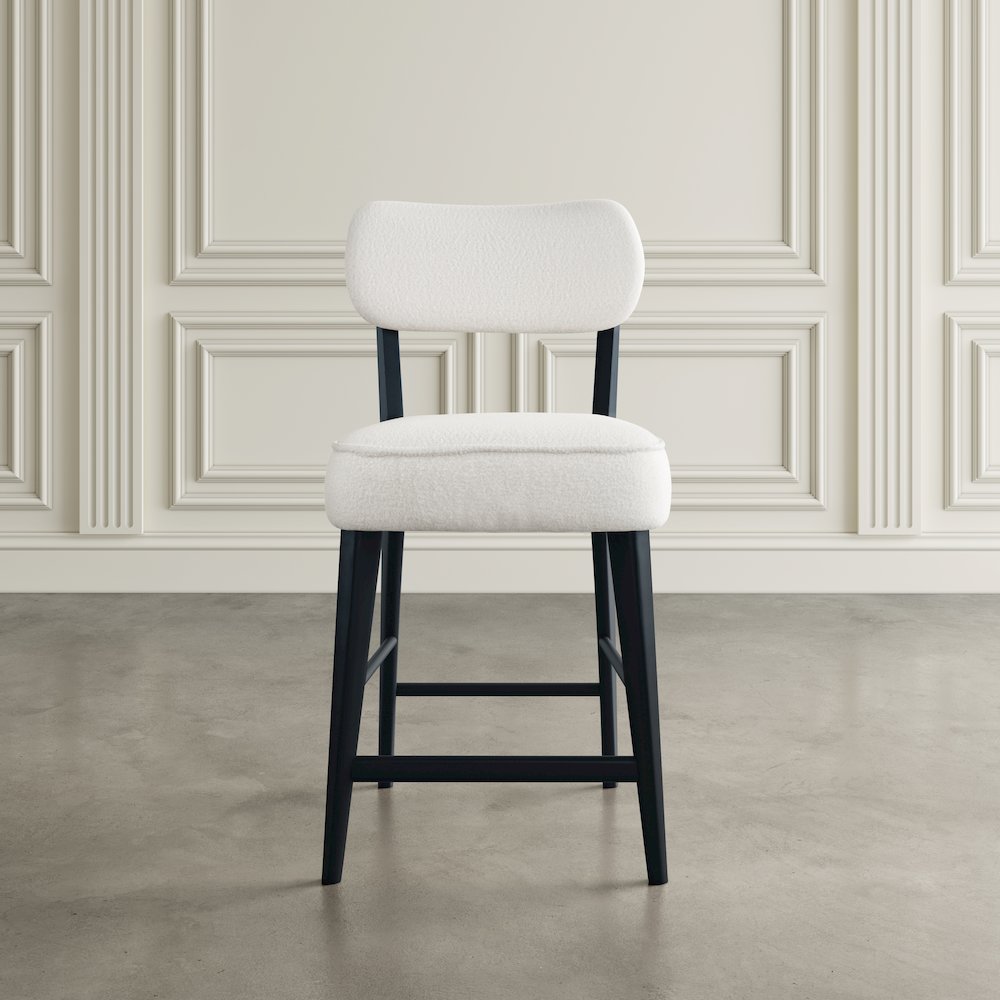 Wes Mid-Century Modern Boucle Upholstery Counter Barstool (Set of 2). Picture 10