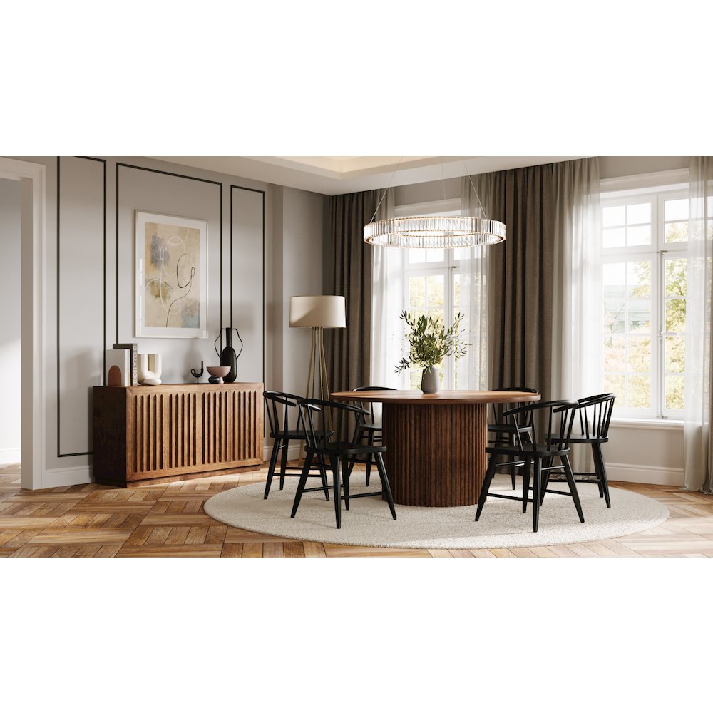 Fitz Traditional Solid Wood Curved Back Spindle Dining Chair (Set of 2). Picture 11
