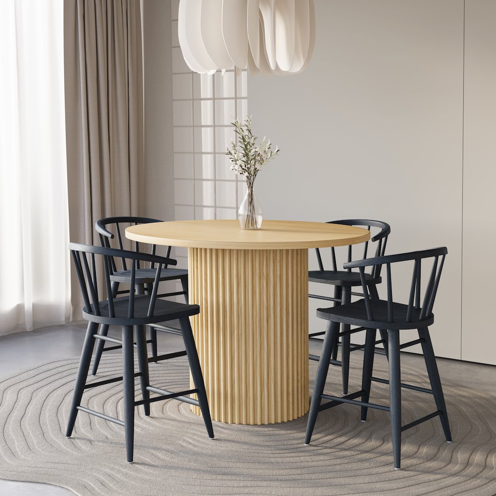 Fitz Traditional Solid Wood Curved Back Spindle Counter Stool. Picture 7