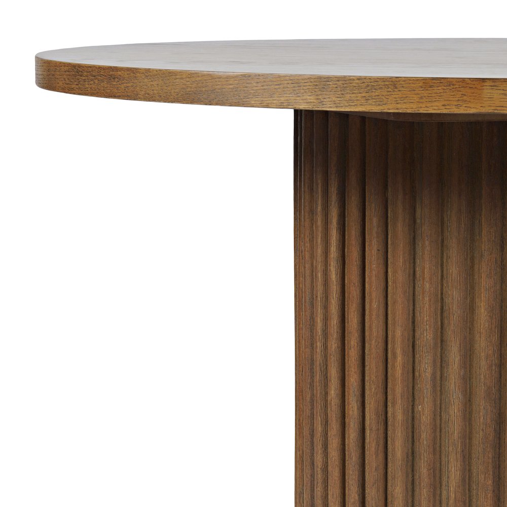 Auden 48" Round Mid-Century Modern Fluted Pedestal Base Dining Table. Picture 3