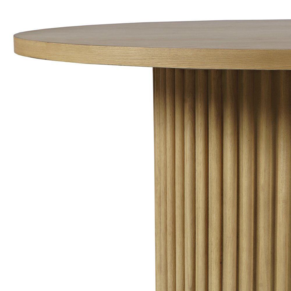Auden 48" Round Counter Height Mid-Century Modern Fluted Pedestal Dining Table. Picture 3
