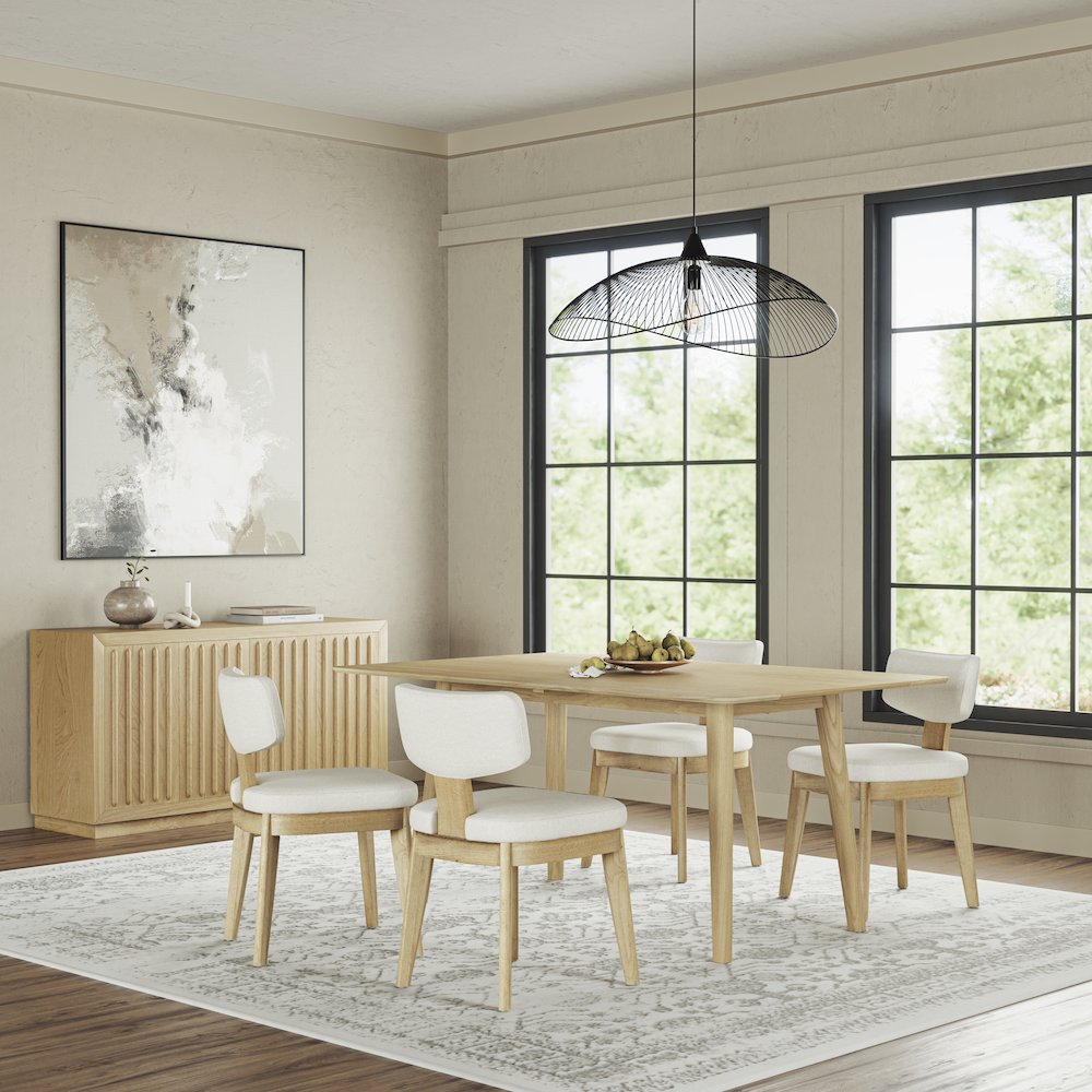 Tate Mid-Century Modern Split Back Upholstered Dining Chair (Set of 2). Picture 8