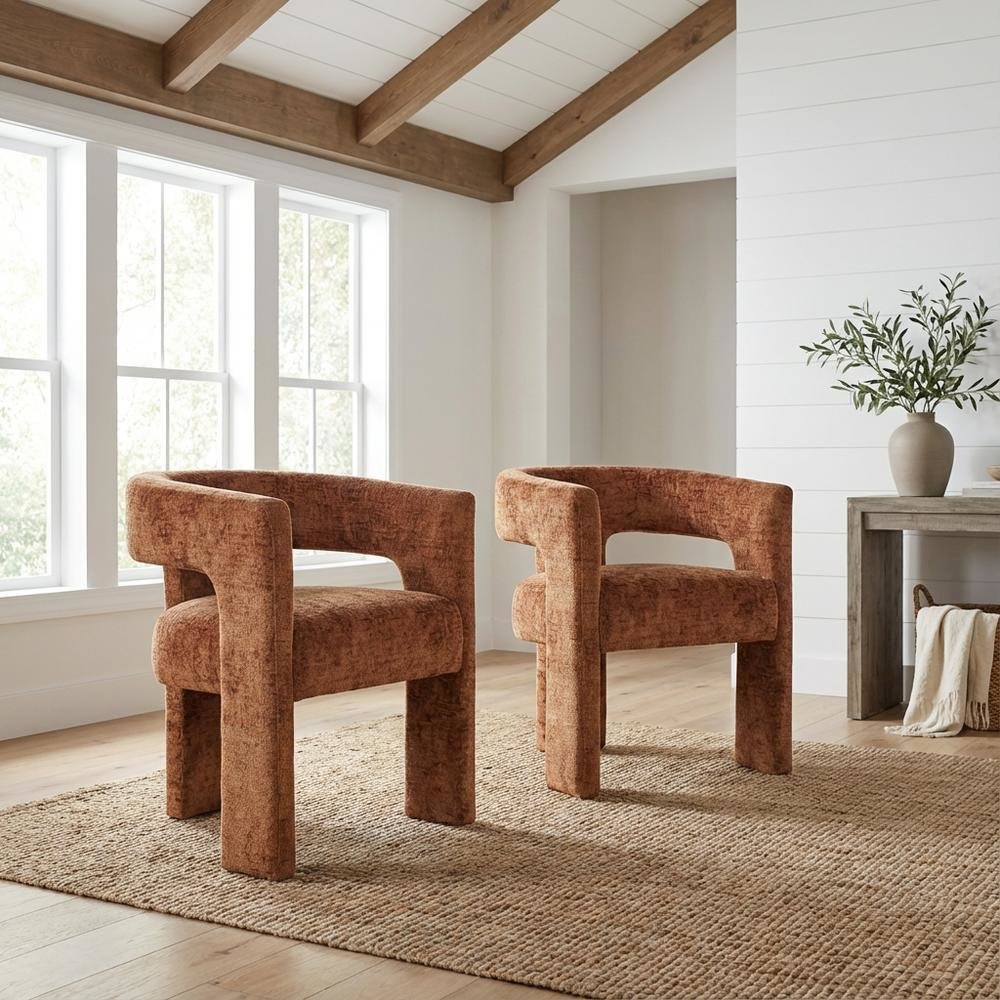 Gwen Modern Luxury Jacquard Fabric Sculpture Counter Stool - Set of 4. Picture 2