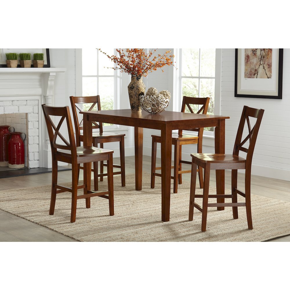 Simplicity Solid Wood Classic X-Back Counter Stool (Set of 2). Picture 2