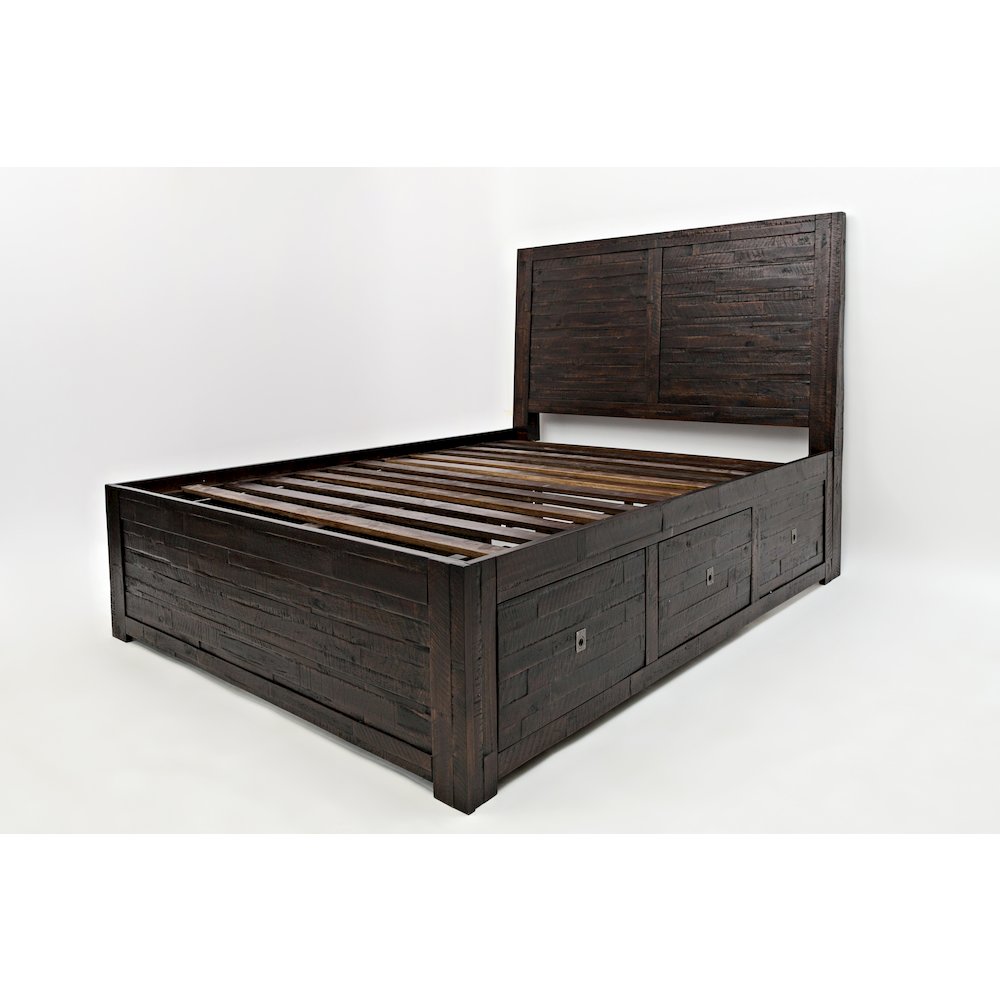Kona Grove Distressed Rustic Solid Acacia Queen Storage Bed. Picture 2