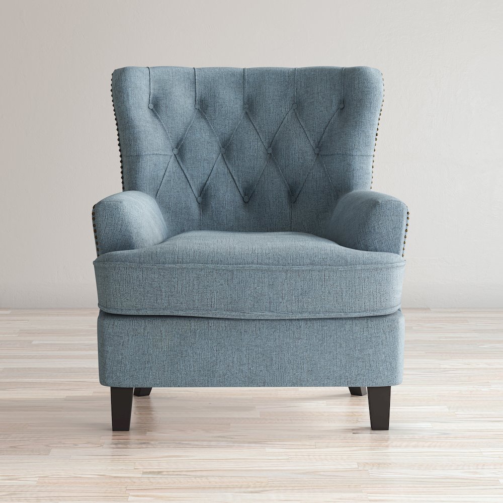 Bryson Transitional Upholstered Accent Chair with Nailhead Trim. Picture 8