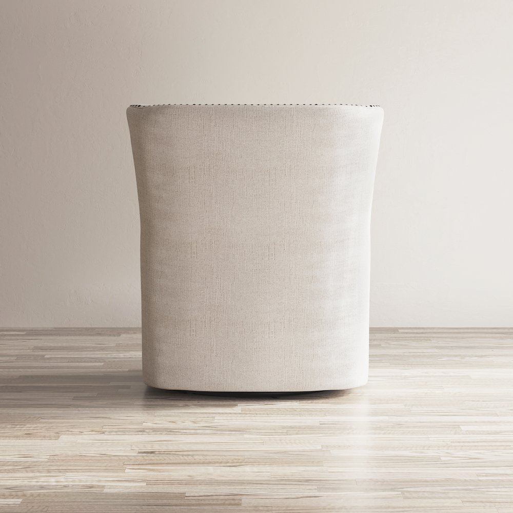 Bryson Transitional Upholstered Swivel Chair with Nailhead Trim. Picture 6