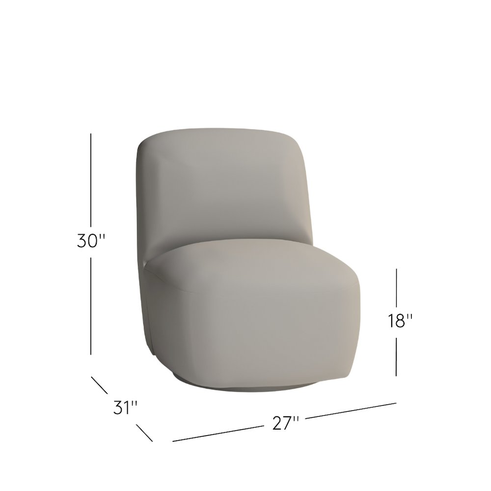 Josie Upholstered Contemporary Casual Swivel Accent Chair. Picture 7