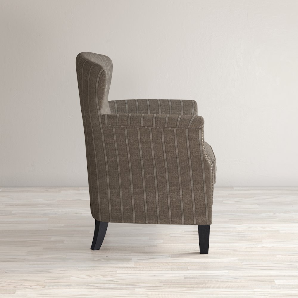 Layla Classic Upholstered Accent Chair with Nailhead Trim. Picture 9
