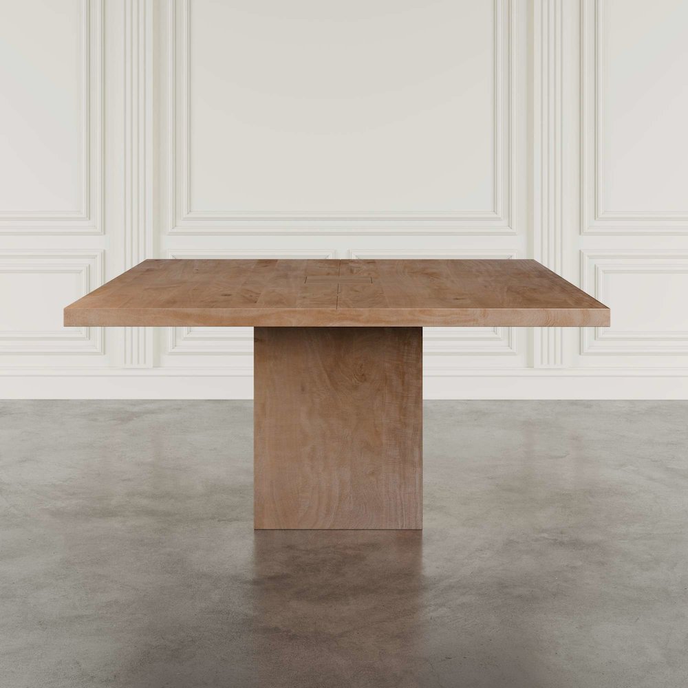 Sequoia 60" Square Rustic Solid Wood Butcher Block Pedestal Dining Table. Picture 9