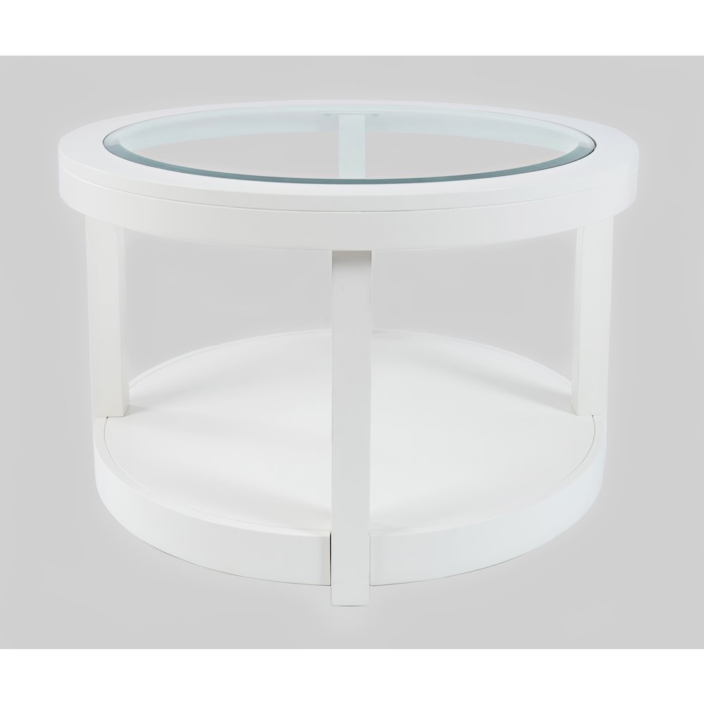 Urban Icon Contemporary Round Glass Inlay Coffee Table. Picture 2