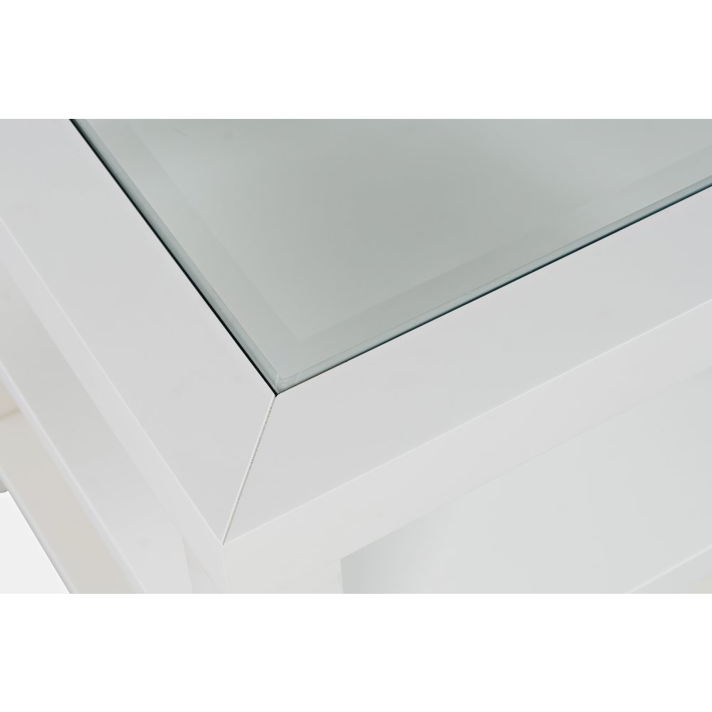 Urban Icon Contemporary Glass Inlay End Table with Storage. Picture 4