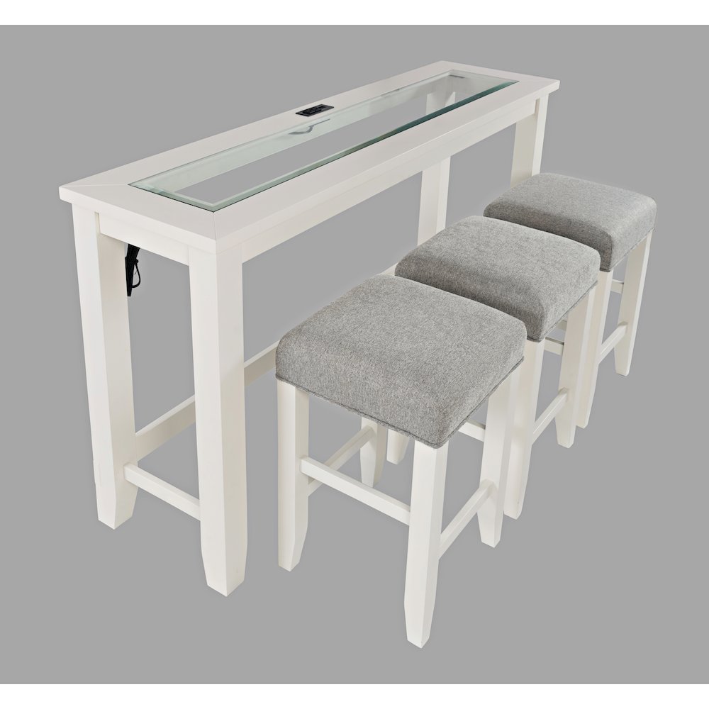 Contemporary 4 Piece Counter Height 66" Dining Table Set with USB Charging. Picture 2
