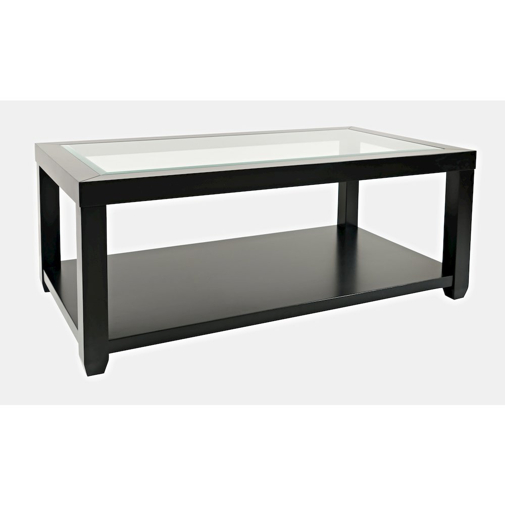 Urban Icon Contemporary Rectangular Glass Inlay Coffee Table. Picture 3