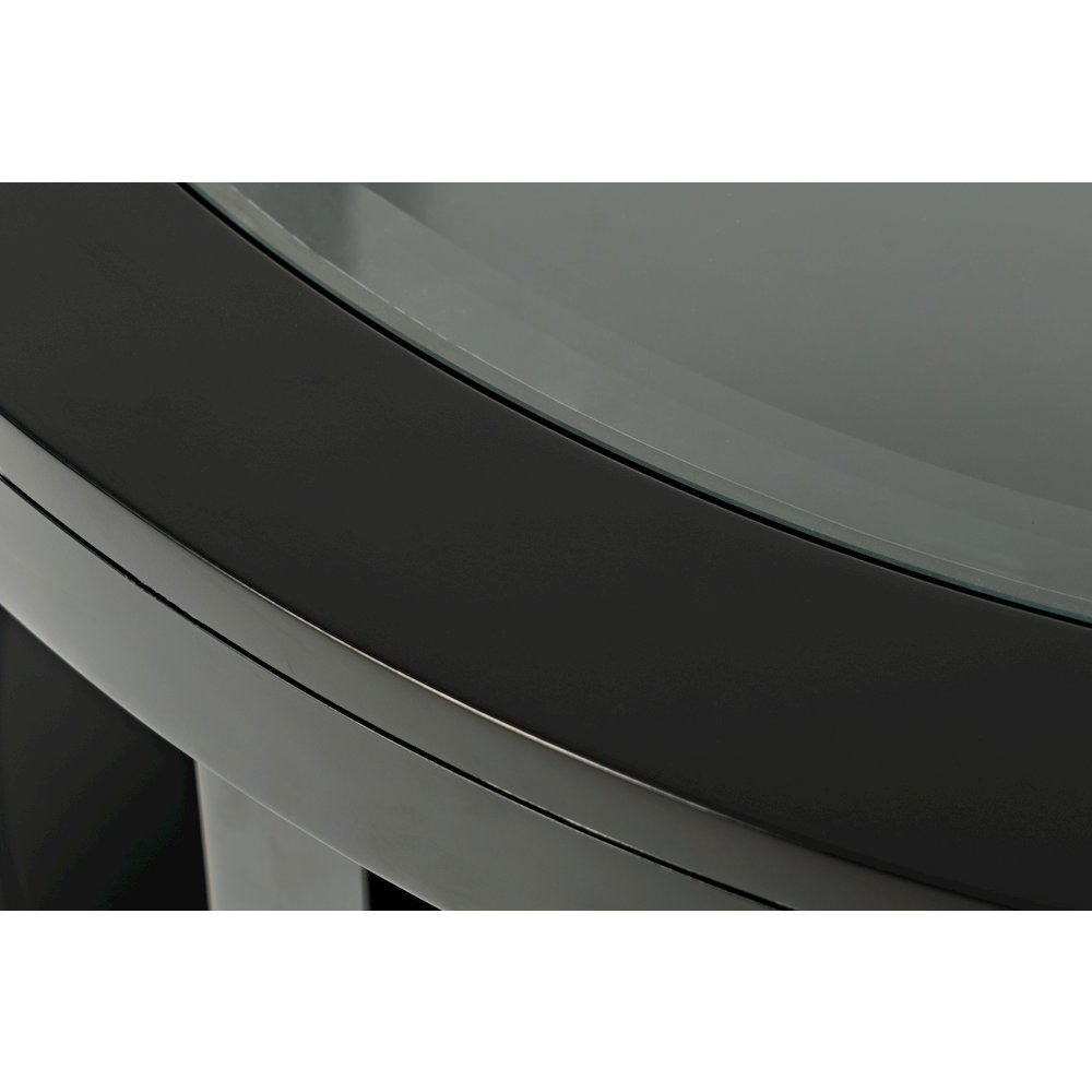 Urban Icon Contemporary Round Glass Inlay Coffee Table. Picture 3