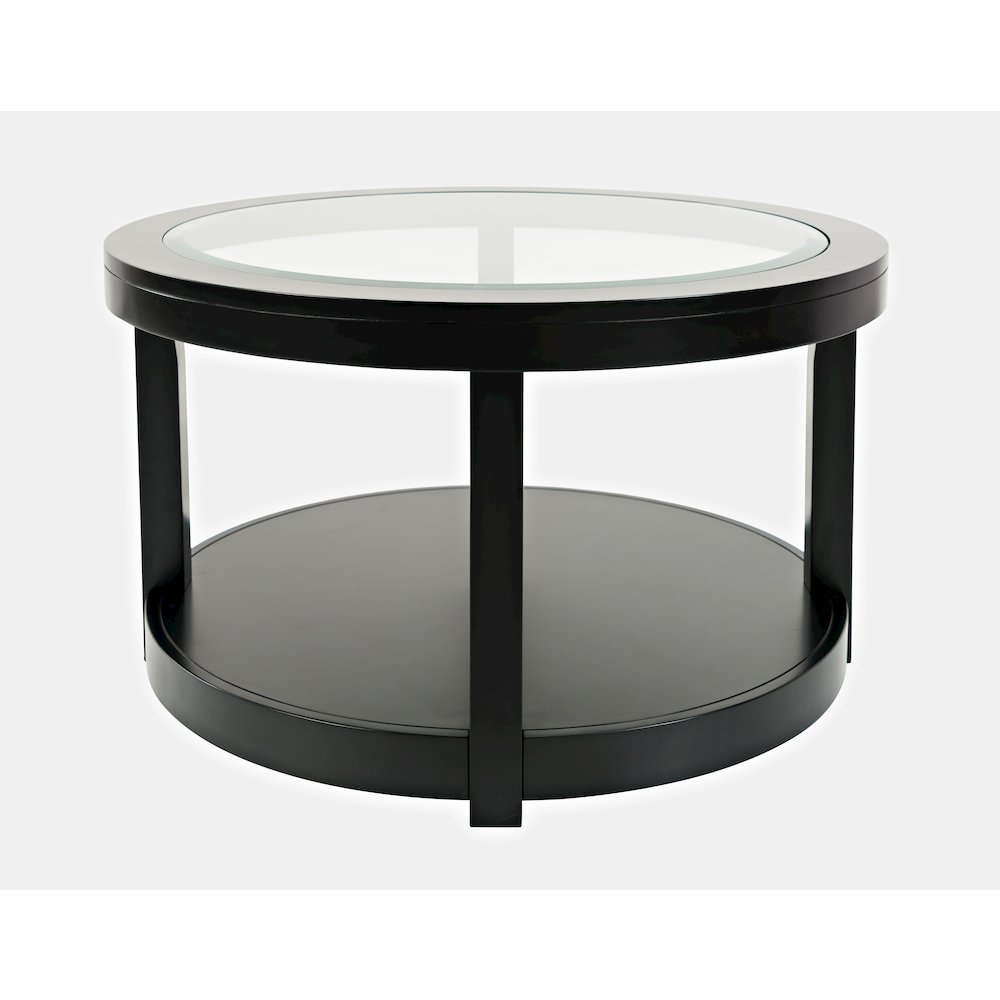 Urban Icon Contemporary Round Glass Inlay Coffee Table. Picture 2