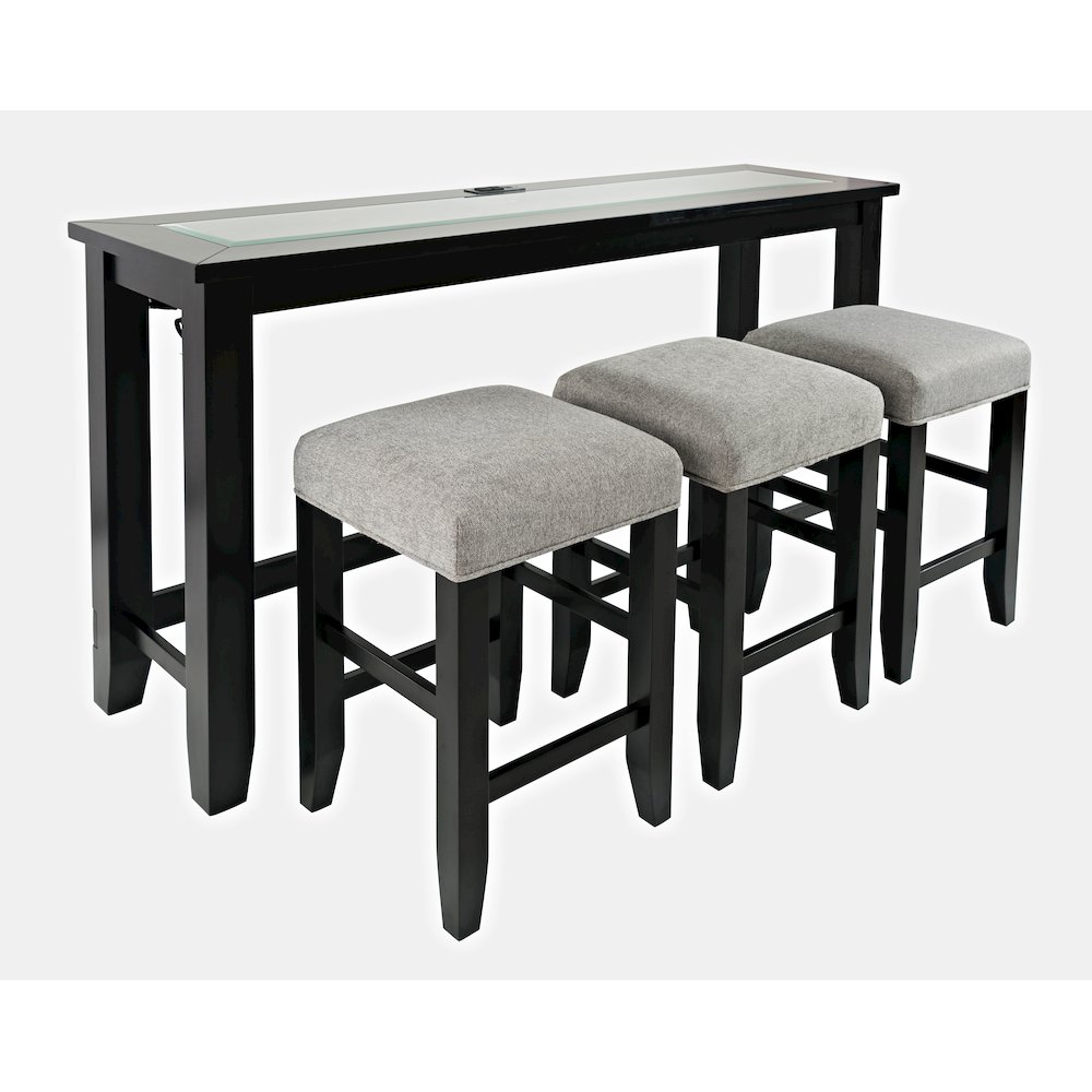 Contemporary 4 Piece Counter Height 66" Dining Table Set with USB Charging. Picture 1