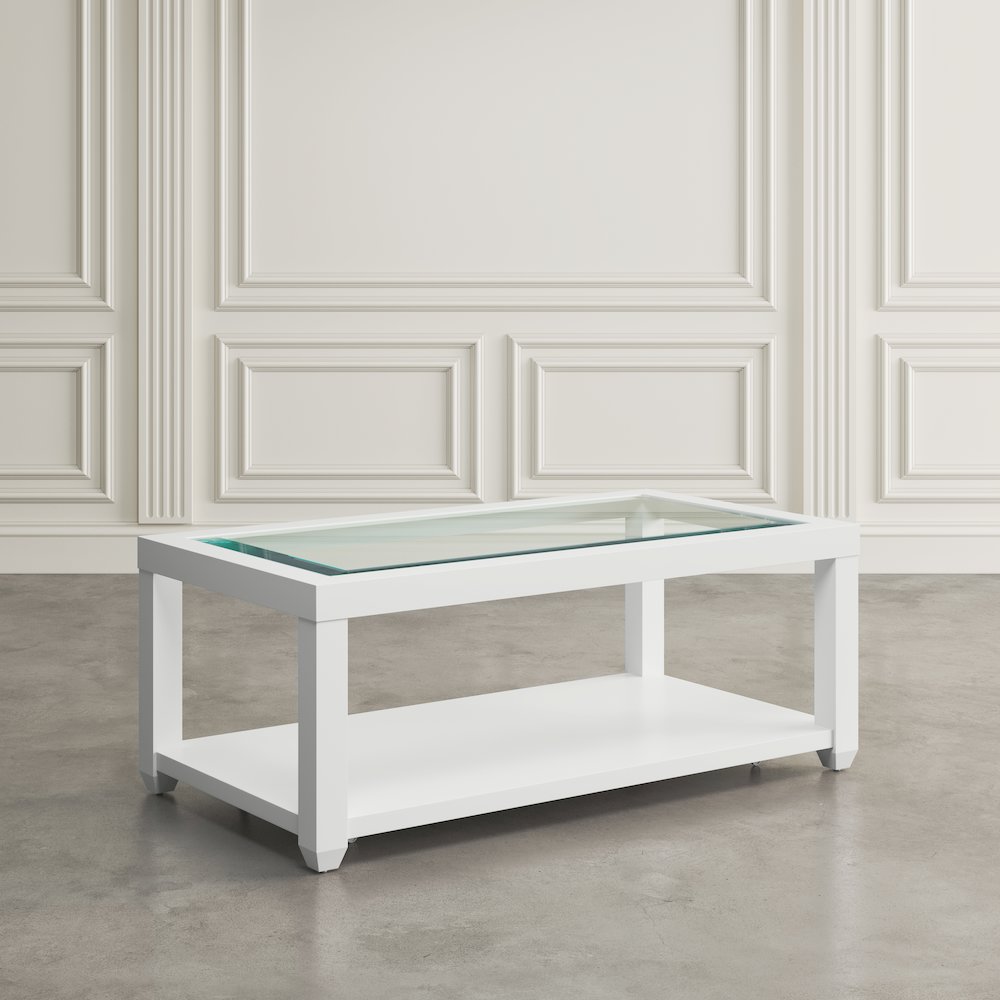 Urban Icon Contemporary Rectangular Glass Inlay Coffee Table. Picture 7