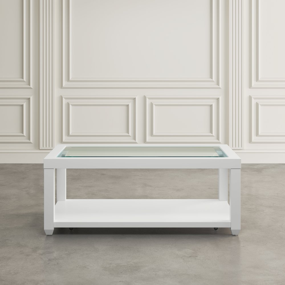 Urban Icon Contemporary Rectangular Glass Inlay Coffee Table. Picture 6