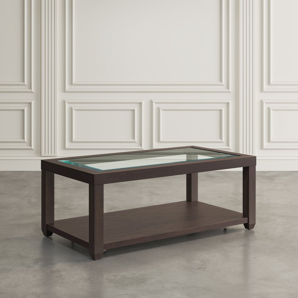 Urban Icon Contemporary Rectangular Glass Inlay Coffee Table. Picture 6