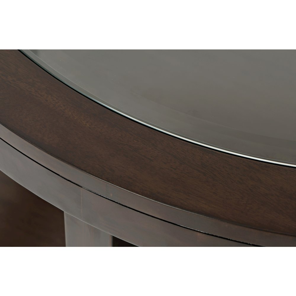 Urban Icon Contemporary Round Glass Inlay Coffee Table. Picture 2