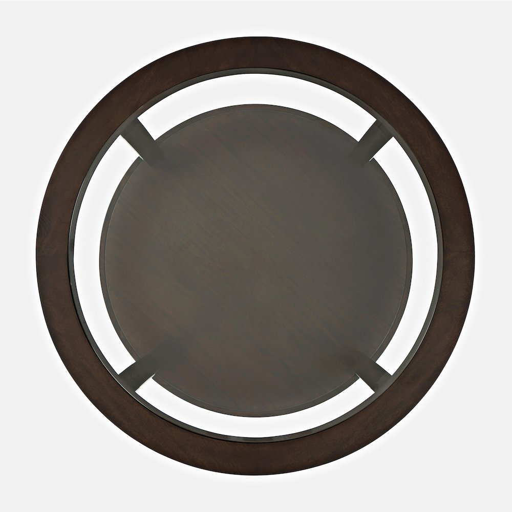 Urban Icon Contemporary Round Glass Inlay Coffee Table. Picture 3