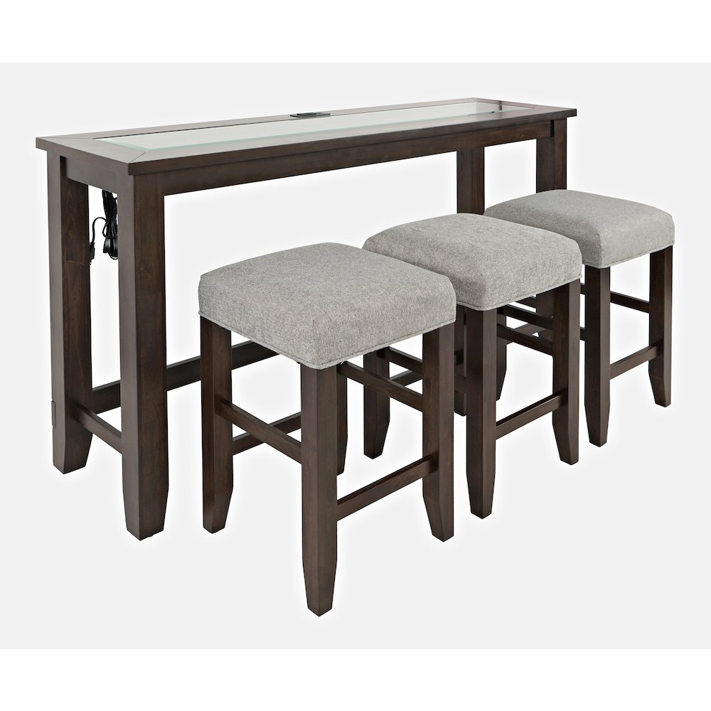 Contemporary 4 Piece Counter Height 66" Dining Table Set with USB Charging. Picture 2