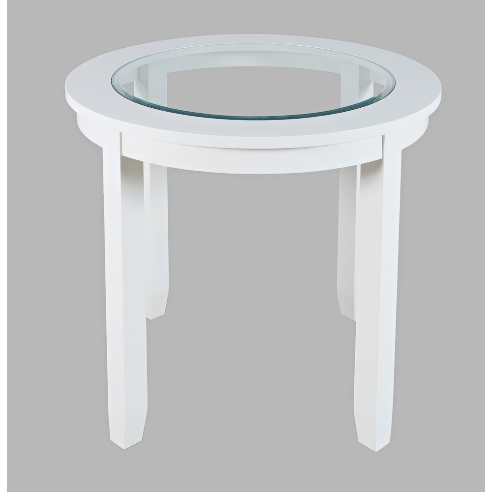 Urban Icon Contemporary 42" Round Counter Height Glass Inlay Dining Table. Picture 1