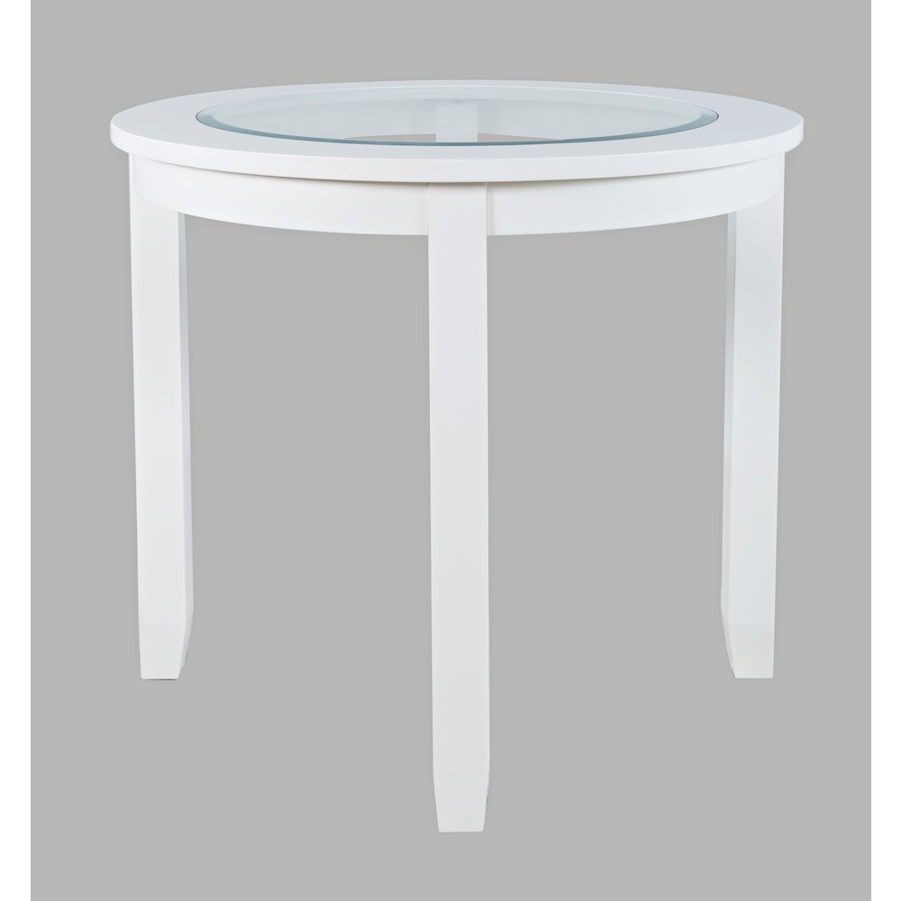 Urban Icon Contemporary 42" Round Counter Height Glass Inlay Dining Table. Picture 2