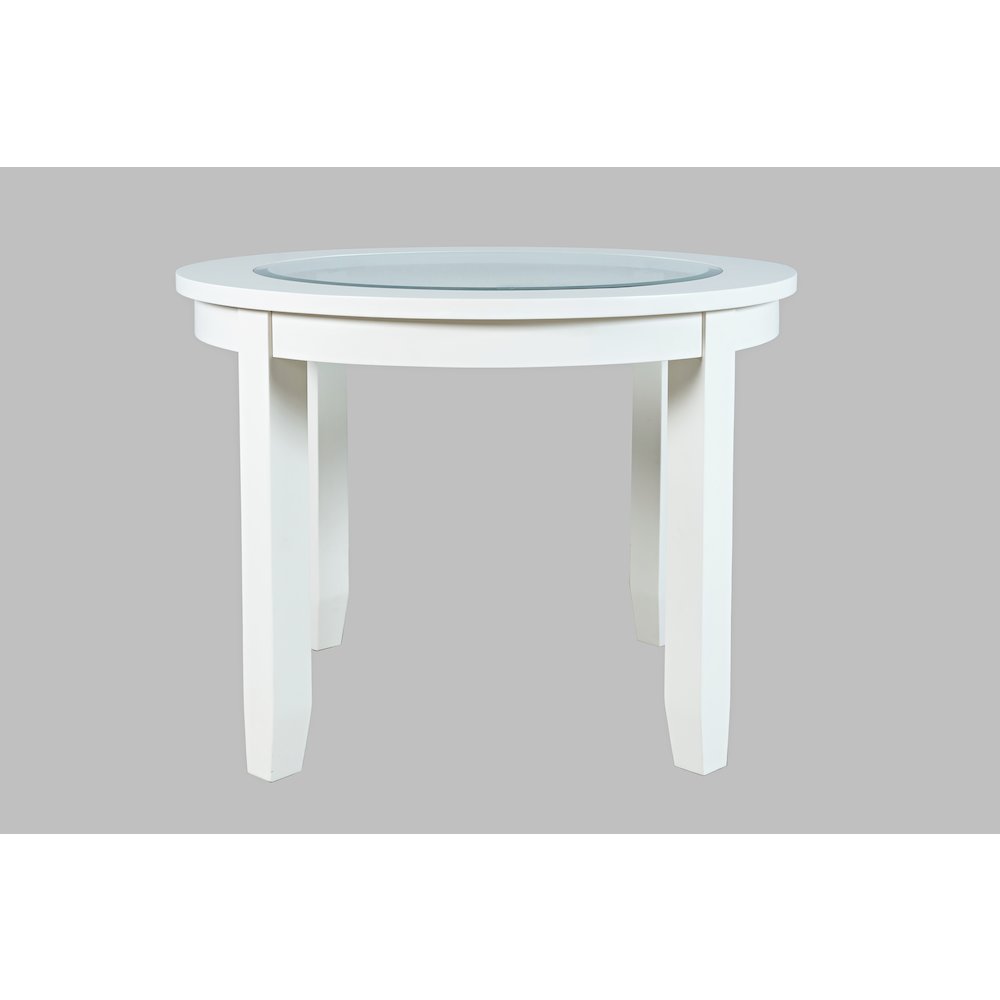 Urban Icon Contemporary 42" Round Glass Inlay Dining Table. Picture 1