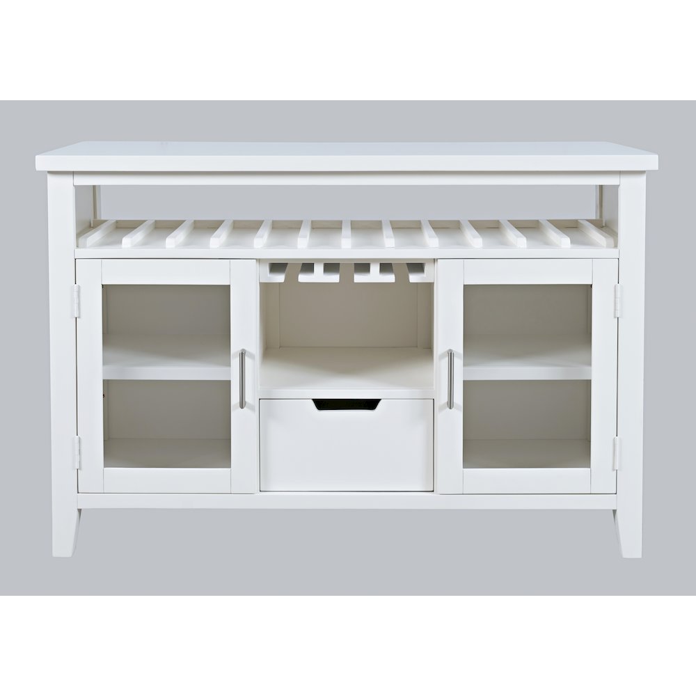 Urban Icon Contemporary 48" Buffet Server with Wine Rack and Stemware Rack. Picture 1