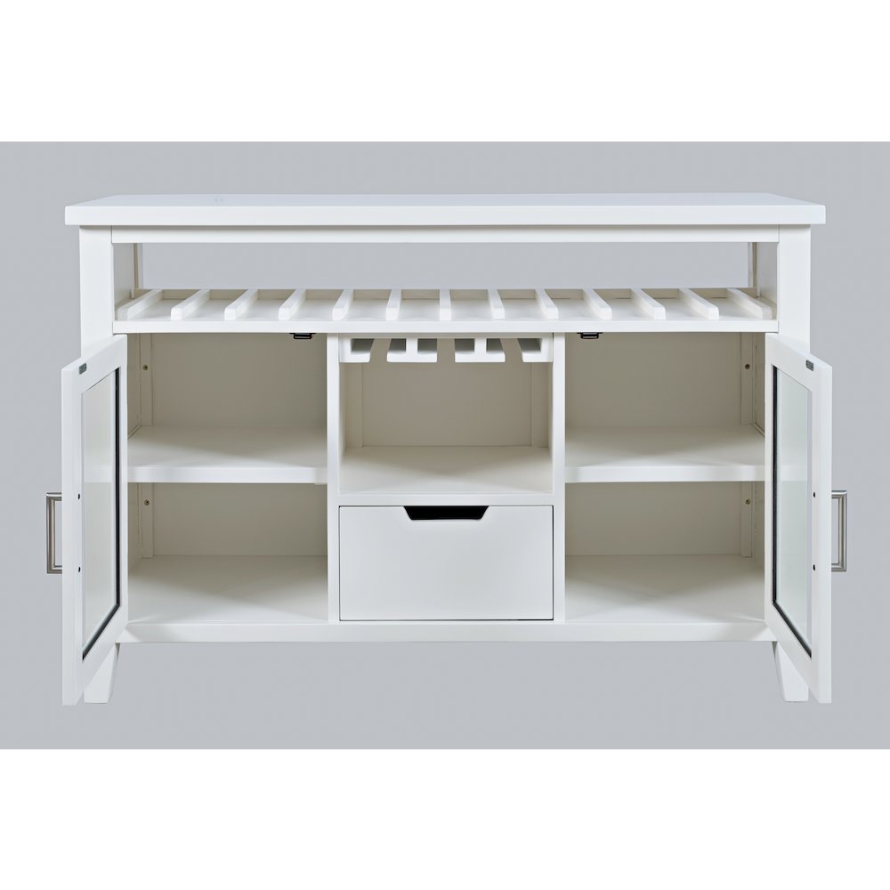 Urban Icon Contemporary 48" Buffet Server with Wine Rack and Stemware Rack. Picture 6