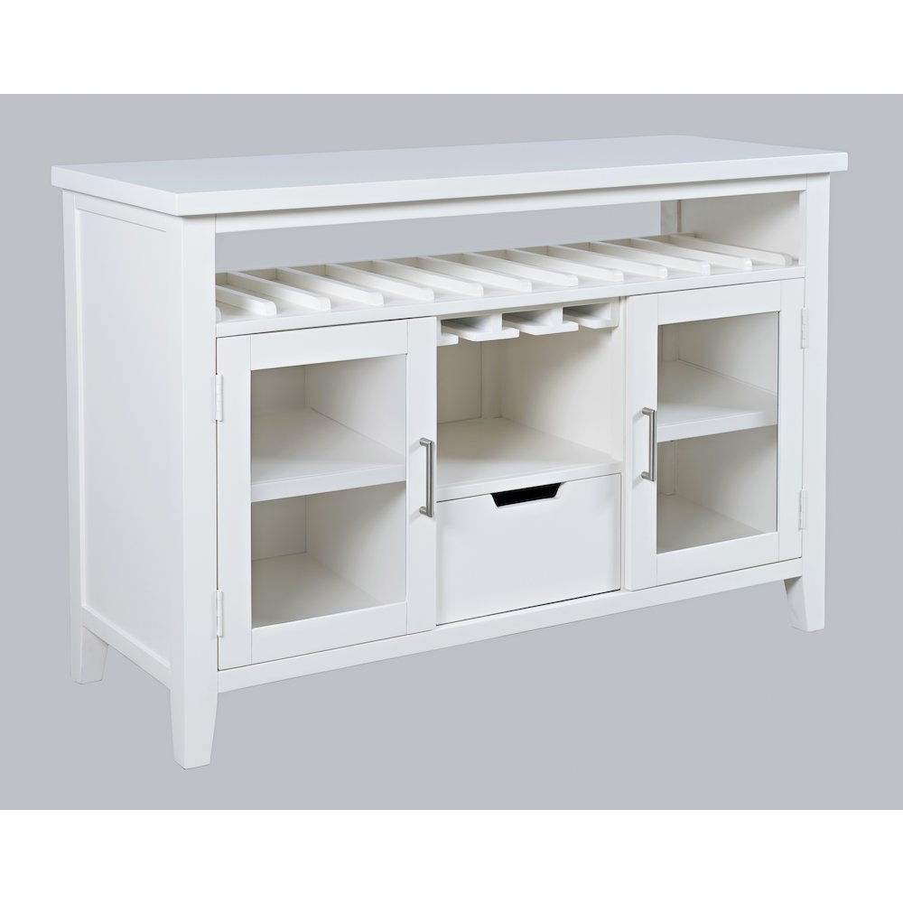 Urban Icon Contemporary 48" Buffet Server with Wine Rack and Stemware Rack. Picture 3