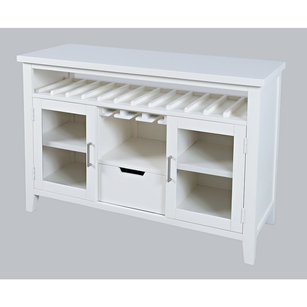 Urban Icon Contemporary 48" Buffet Server with Wine Rack and Stemware Rack. Picture 2