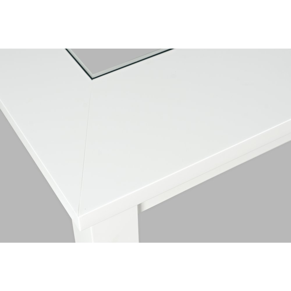 Urban Icon Contemporary 66" Extension Glass Inlay Dining Table. Picture 4