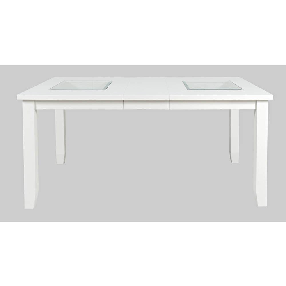 Urban Icon Contemporary 66" Extension Glass Inlay Dining Table. Picture 1