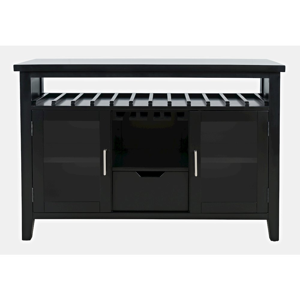 Urban Icon Contemporary 48" Buffet Server with Wine Rack and Stemware Rack. Picture 1
