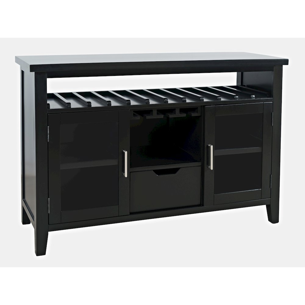 Urban Icon Contemporary 48" Buffet Server with Wine Rack and Stemware Rack. Picture 3