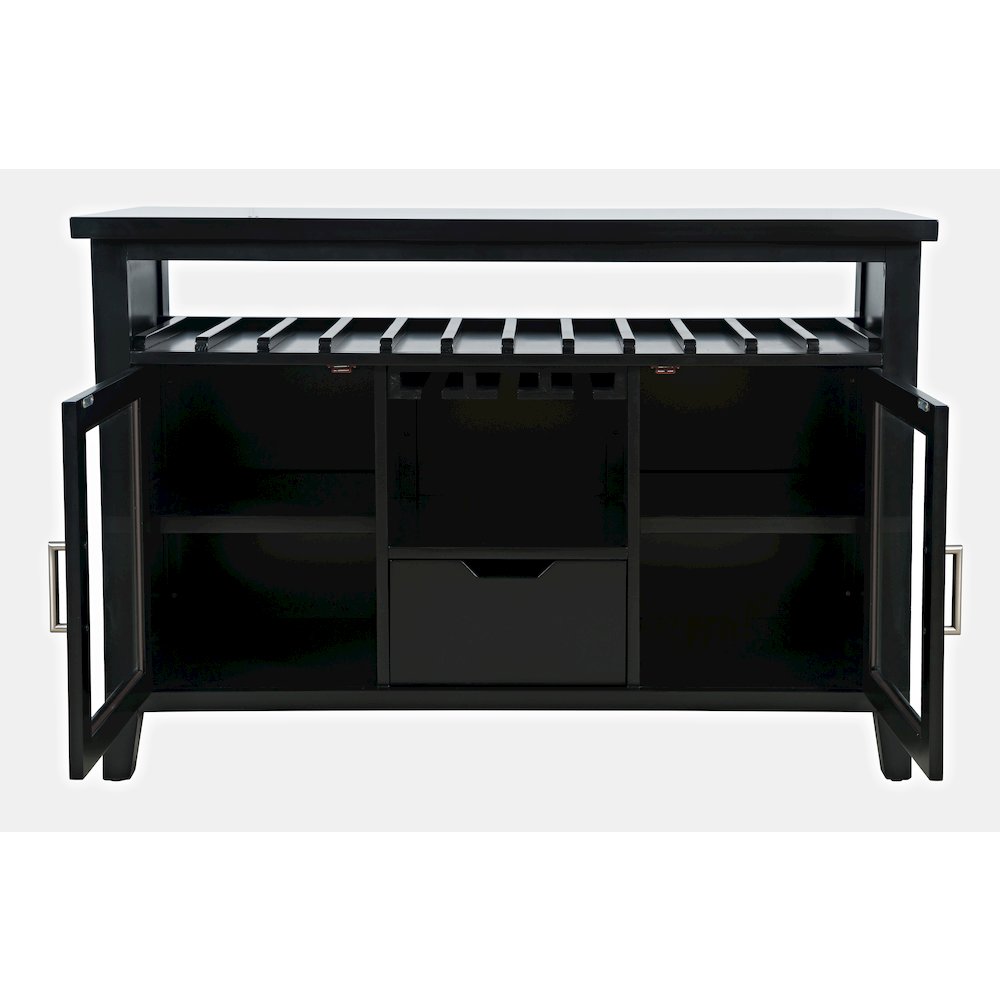 Urban Icon Contemporary 48" Buffet Server with Wine Rack and Stemware Rack. Picture 6