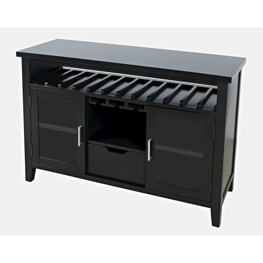 Urban Icon Contemporary 48" Buffet Server with Wine Rack and Stemware Rack. Picture 2